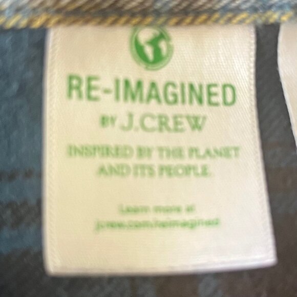 J Crew Mid Weight Flannel Shirt Womens Medium Blue Slim Fit - Picture 8 of 12